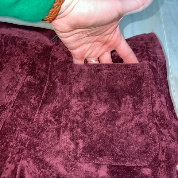 Blank NYC Roasted Eggplant High Waist Faux Suede Boot Cut Flare Pants, Size 30 - Picture 9 of 10